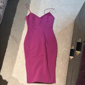 Likely Sexy Purple Pink Midi Corset Spaghetti Strap Dress 0